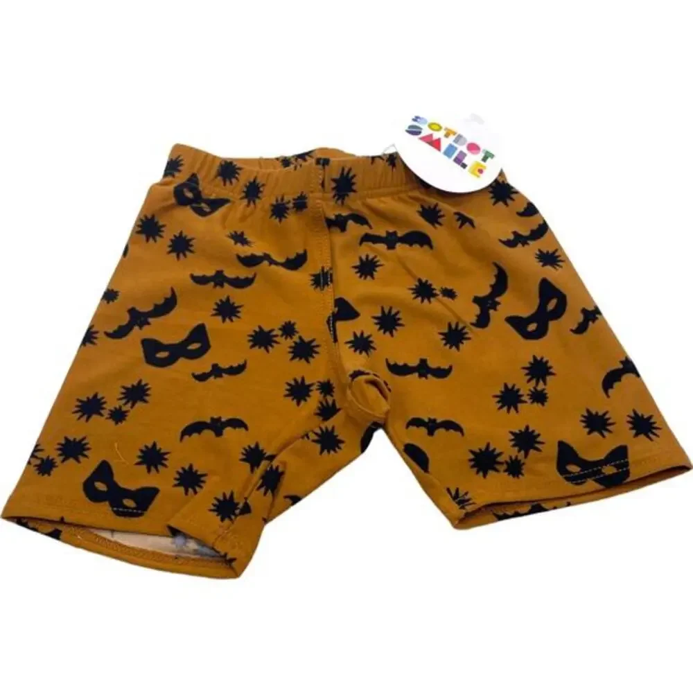 Dot Dot Smile NWT Girls' 12-24m Orange Halloween Pattern Stretch‎ Legging Shorts
